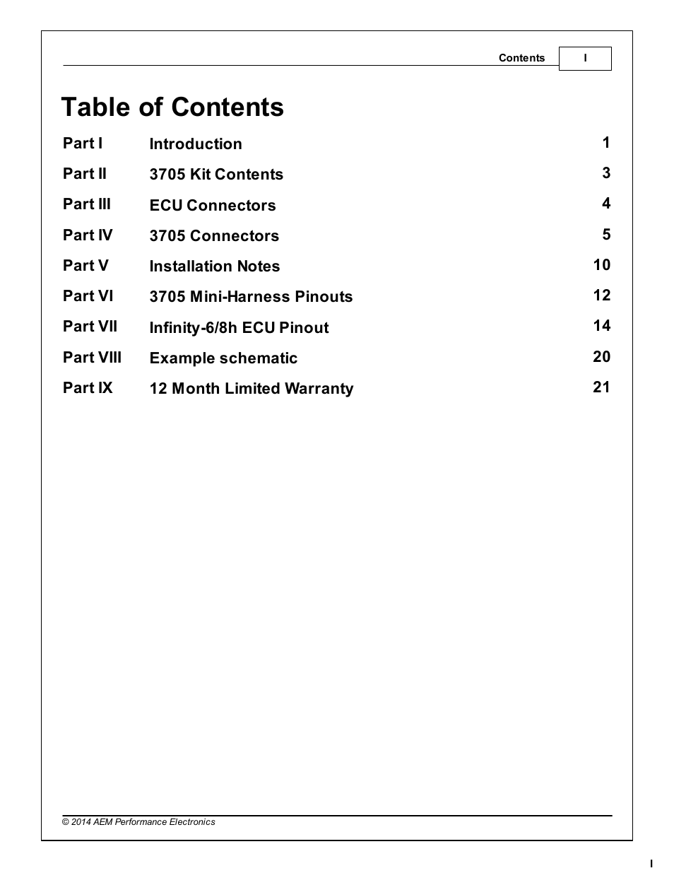 AEM 30-3705 Infinity-6/8h Mini-Harness User Manual | Page 3 / 24
