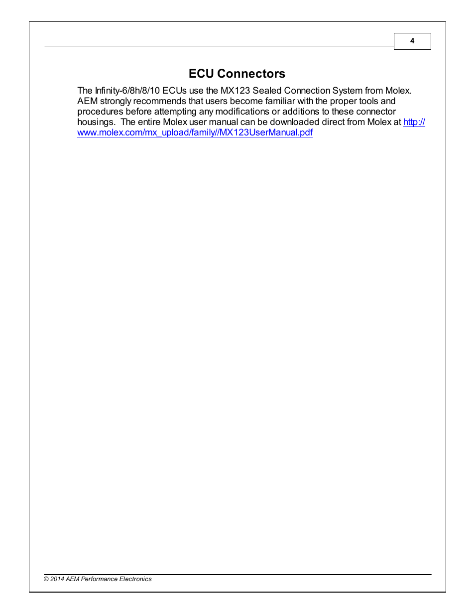 Ecu connectors, Part iii, 3ecu connectors | AEM 30-3705 Infinity-6/8h Mini-Harness User Manual | Page 7 / 24