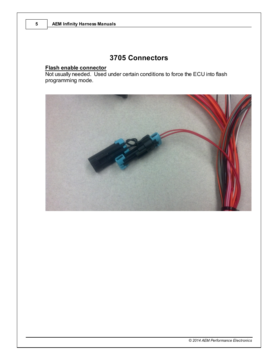 3705 connectors, Part iv | AEM 30-3705 Infinity-6/8h Mini-Harness User Manual | Page 8 / 24