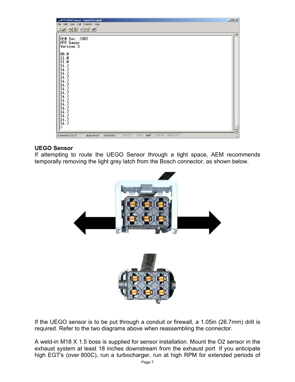 AEM 30-4100 Digital Wideband UEGO Gauge User Manual | Page 7 / 10