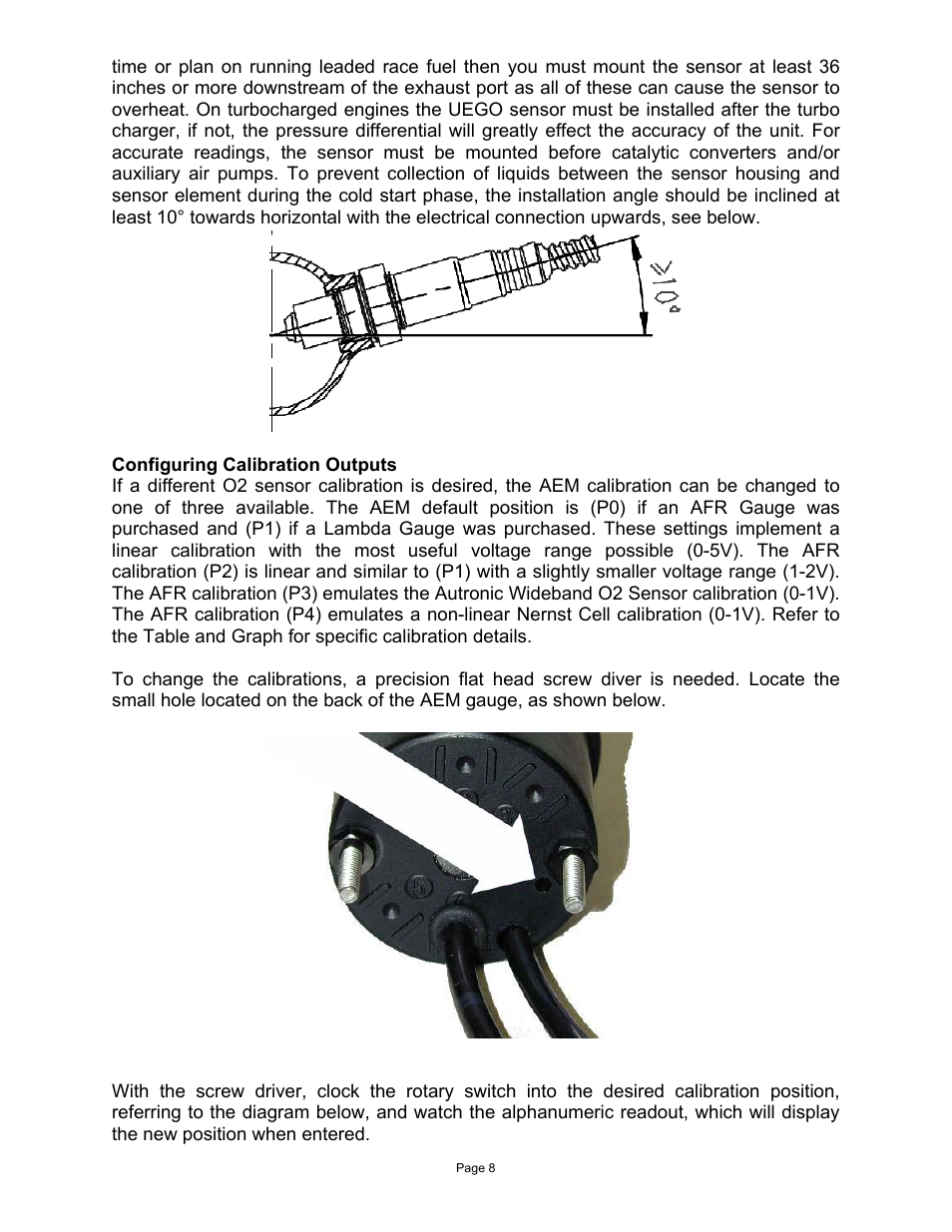 AEM 30-4100 Digital Wideband UEGO Gauge User Manual | Page 8 / 10