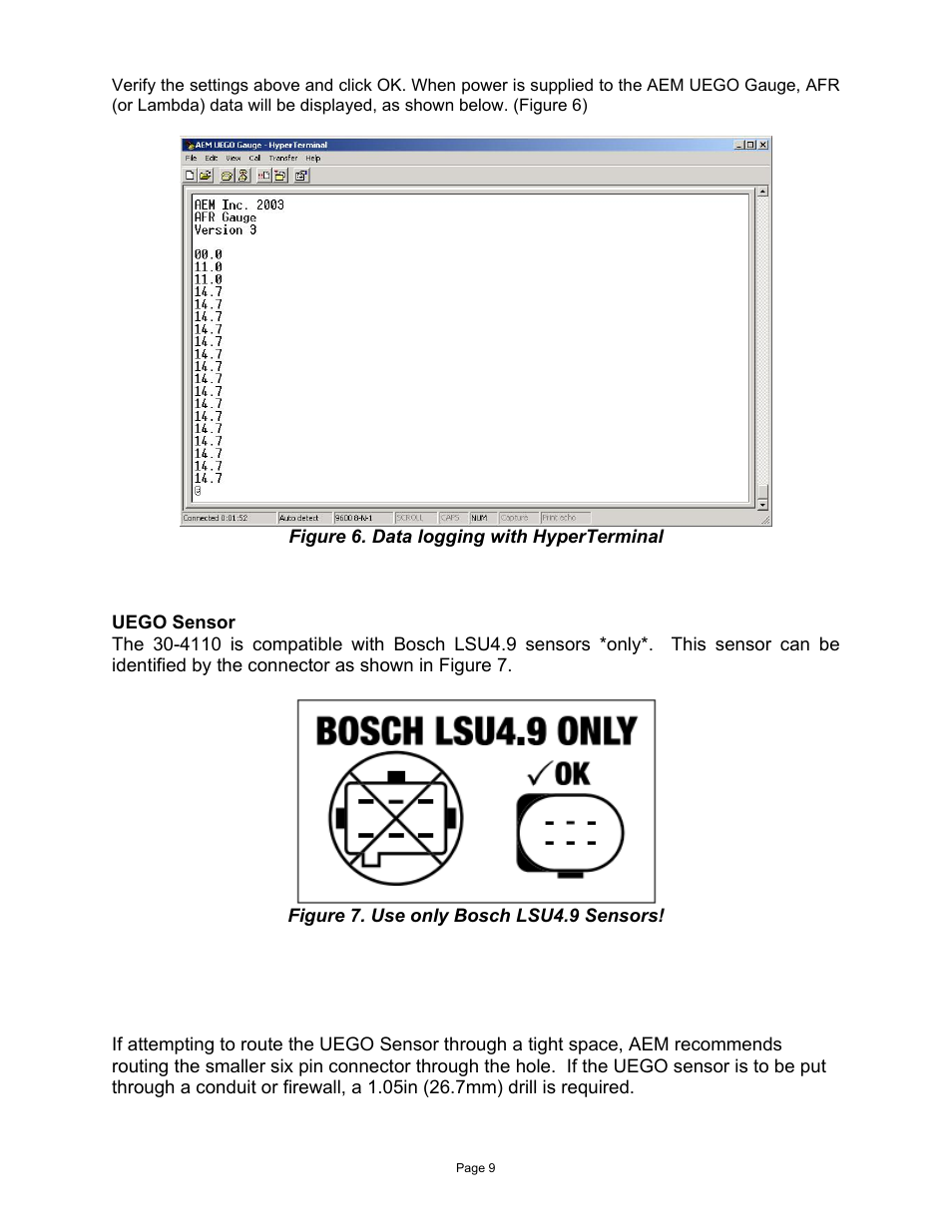 AEM 30-4110 Digital Wideband UEGO Gauge User Manual | Page 9 / 14