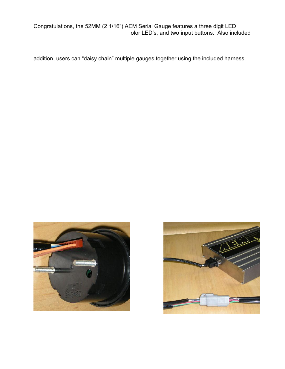 AEM 30-4300 Serial Data Stream Gauge User Manual | Page 2 / 5