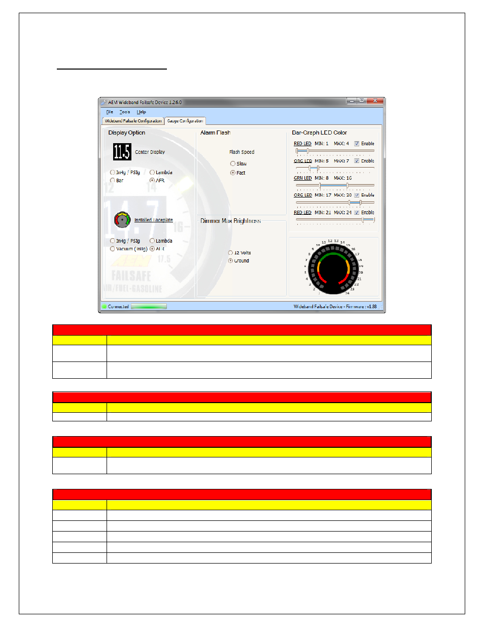 Gauge configuration | AEM 30-4900 Wideband Failsafe Gauge User Manual | Page 8 / 21