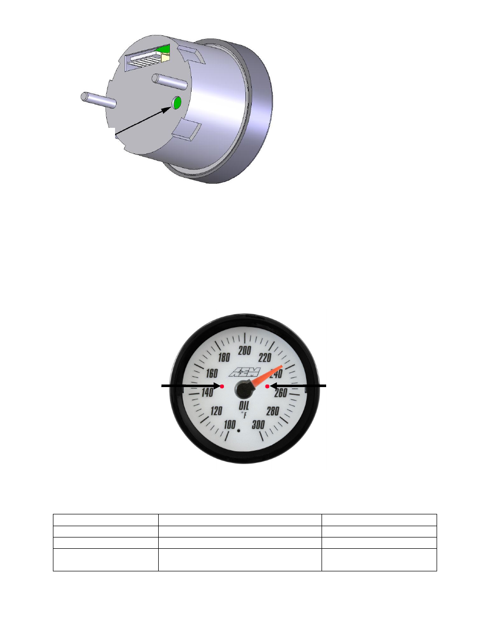 AEM 30-5140M Analog Oil Transmission Water Temperature Metric Gauge User Manual | Page 4 / 6