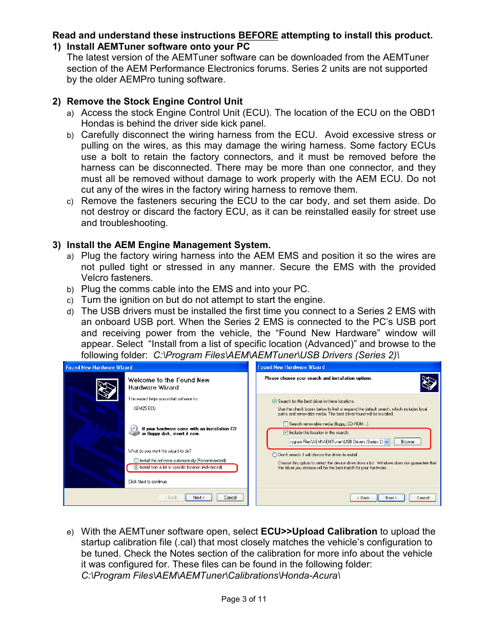 AEM 30-6040 Series 2 Plug & Play EMS User Manual | Page 3 / 11