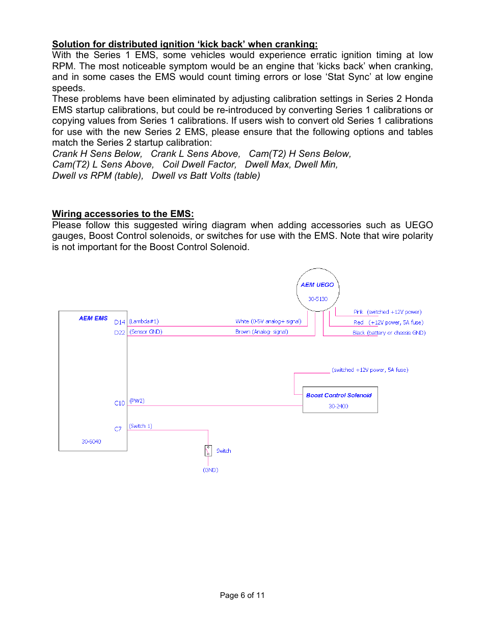 AEM 30-6040 Series 2 Plug & Play EMS User Manual | Page 6 / 11