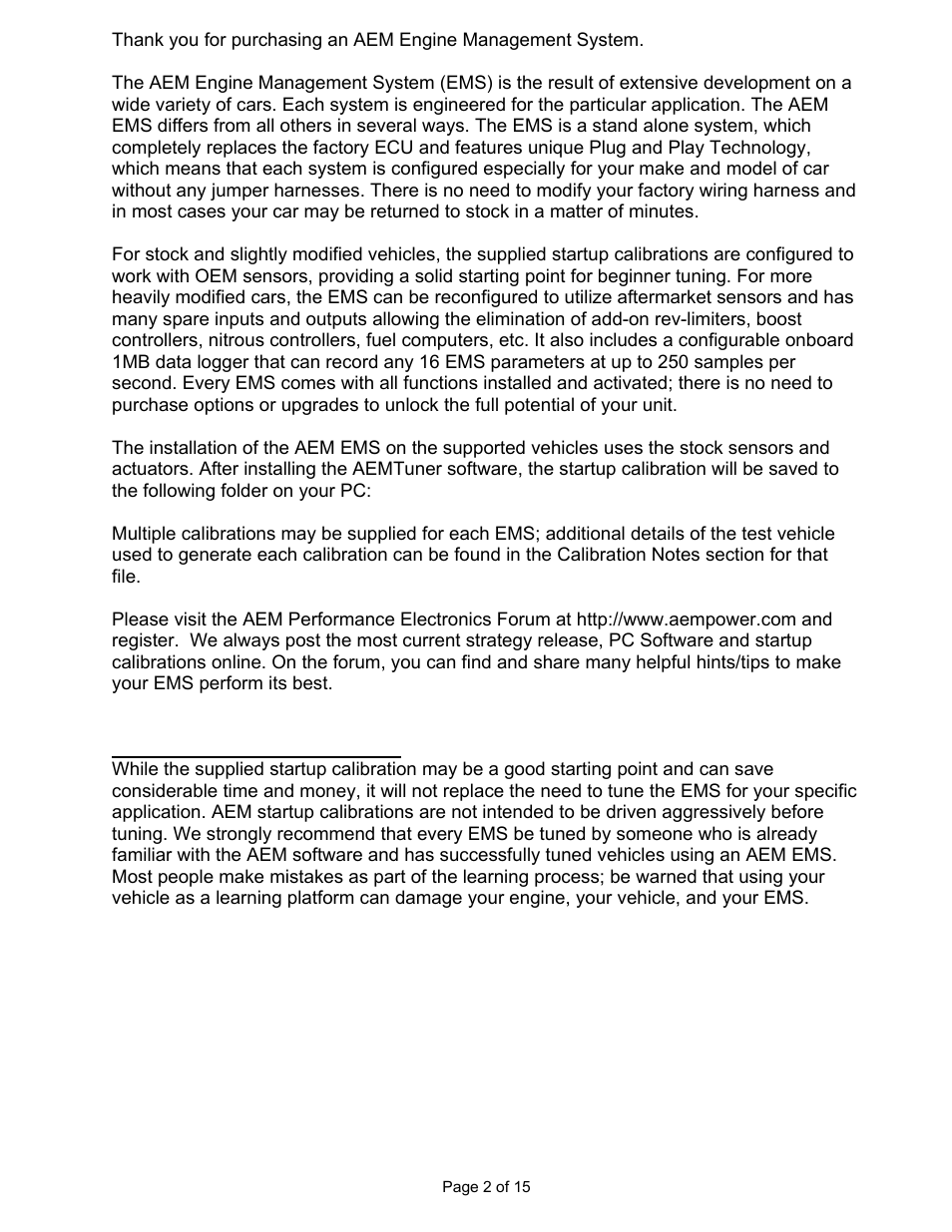 AEM 30-6051 Series 2 Plug & Play EMS User Manual | Page 2 / 15