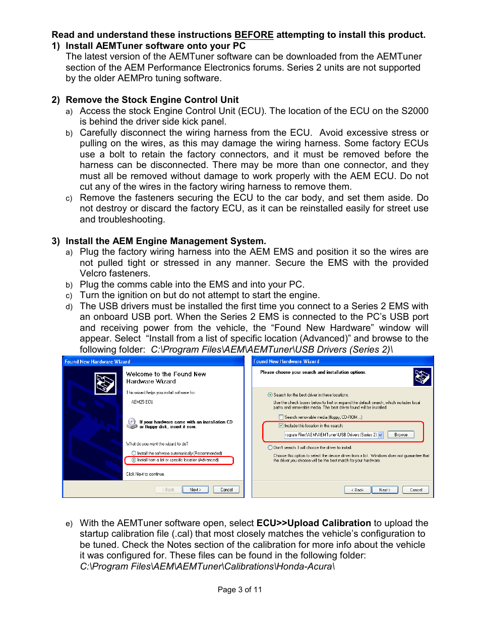 AEM 30-6052 Series 2 Plug & Play EMS User Manual | Page 3 / 11