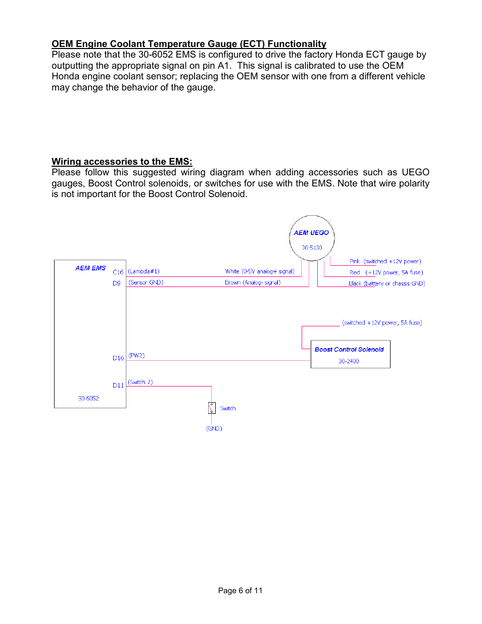 AEM 30-6052 Series 2 Plug & Play EMS User Manual | Page 6 / 11