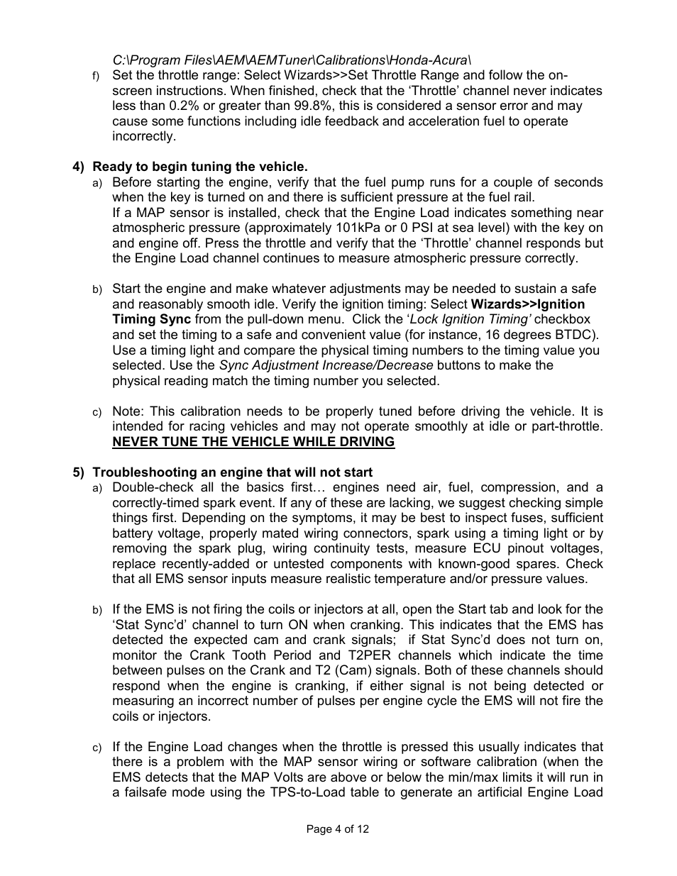 AEM 30-6060 Series 2 Plug & Play EMS User Manual | Page 4 / 12