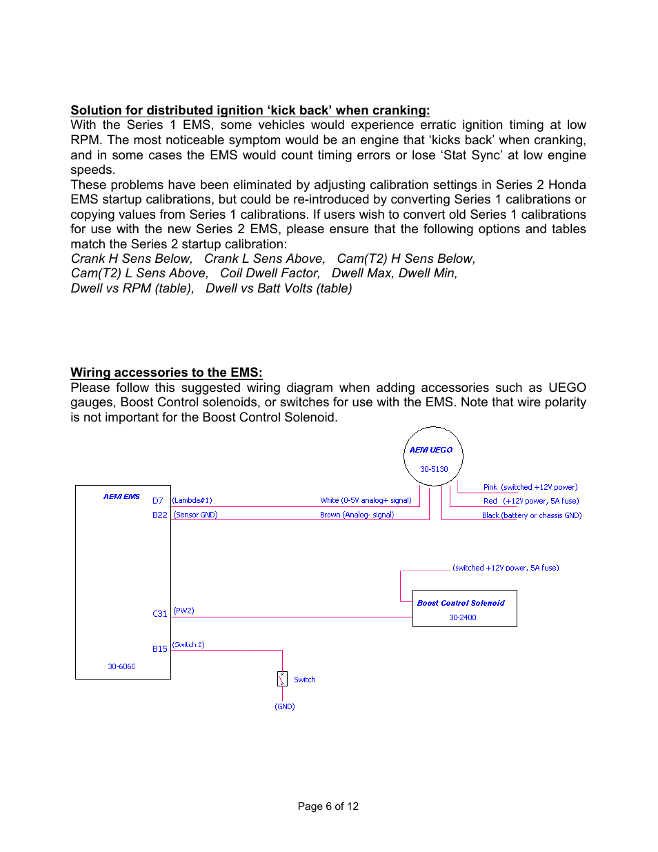 AEM 30-6060 Series 2 Plug & Play EMS User Manual | Page 6 / 12
