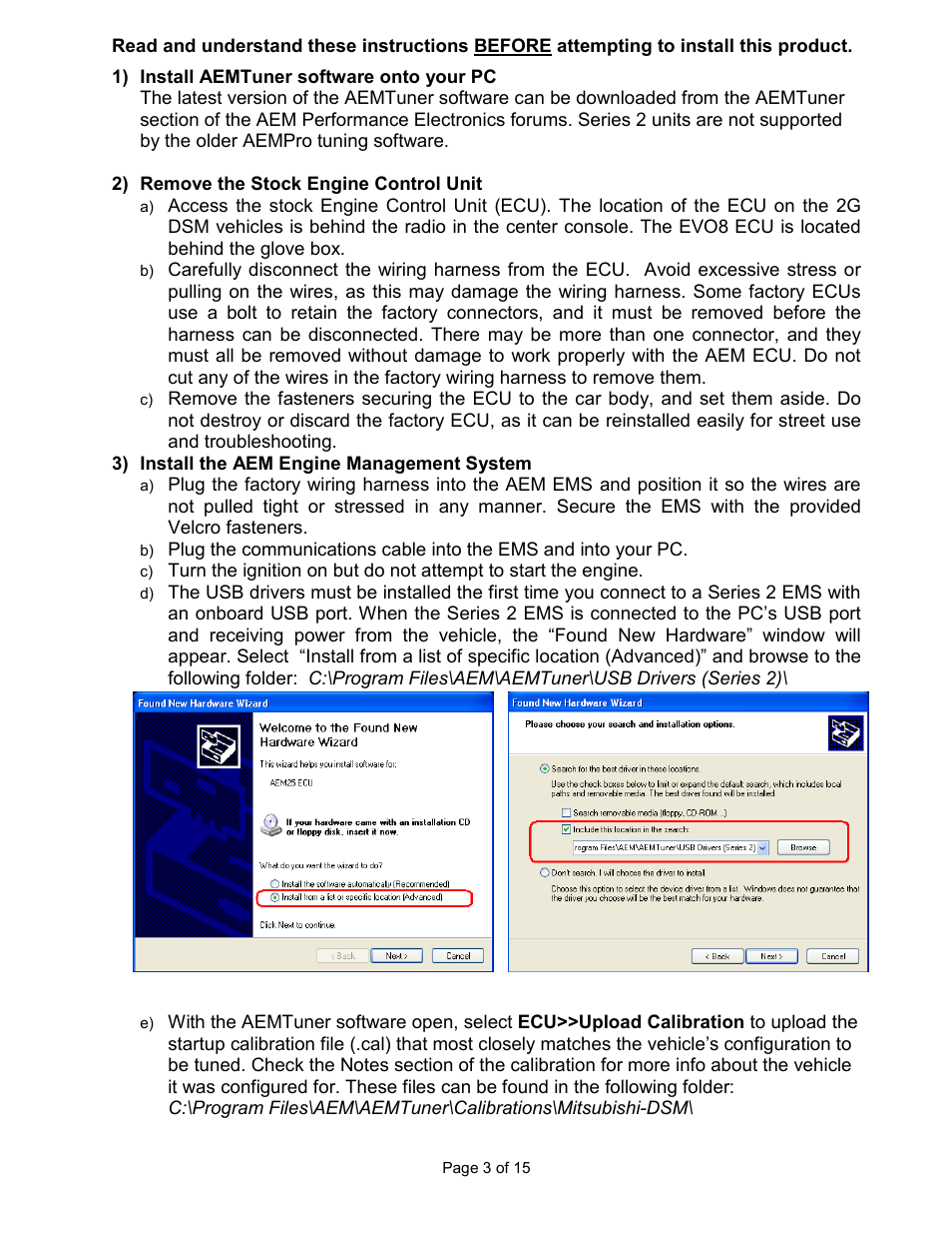 AEM 30-6310 Series 2 Plug & Play EMS User Manual | Page 3 / 15