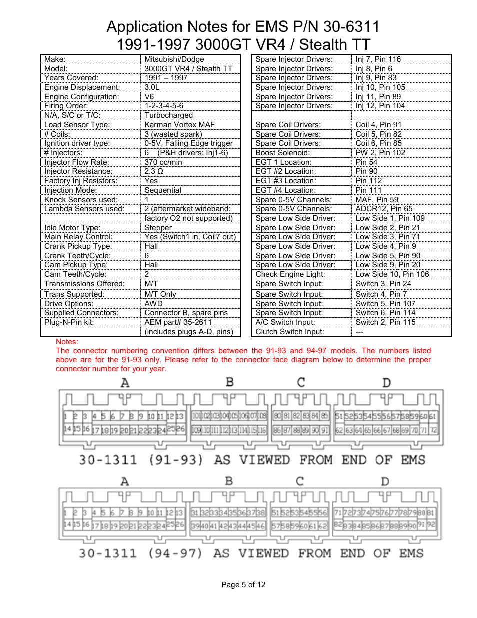 AEM 30-6311 Series 2 Plug & Play EMS User Manual | Page 5 / 12