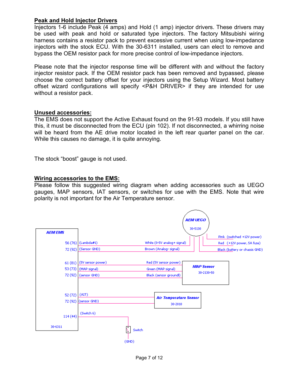 AEM 30-6311 Series 2 Plug & Play EMS User Manual | Page 7 / 12