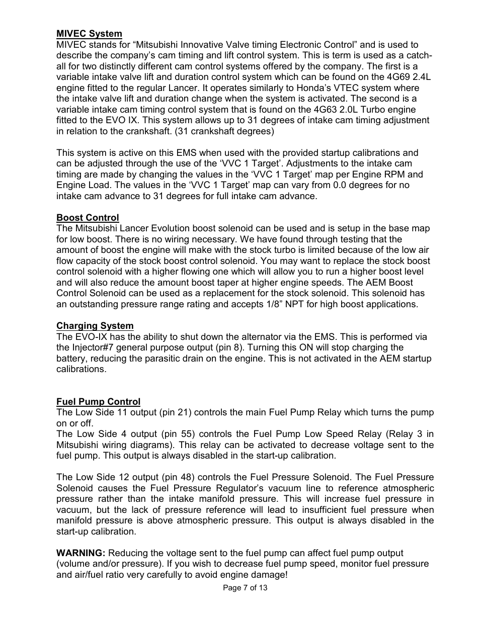 AEM 30-6320 Series 2 Plug & Play EMS User Manual | Page 7 / 13