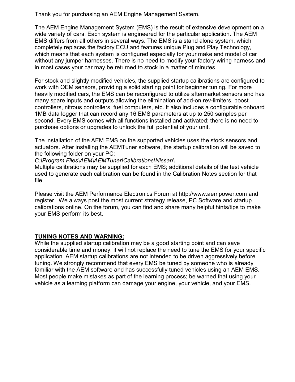 AEM 30-6620 Series 2 Plug & Play EMS User Manual | Page 2 / 14
