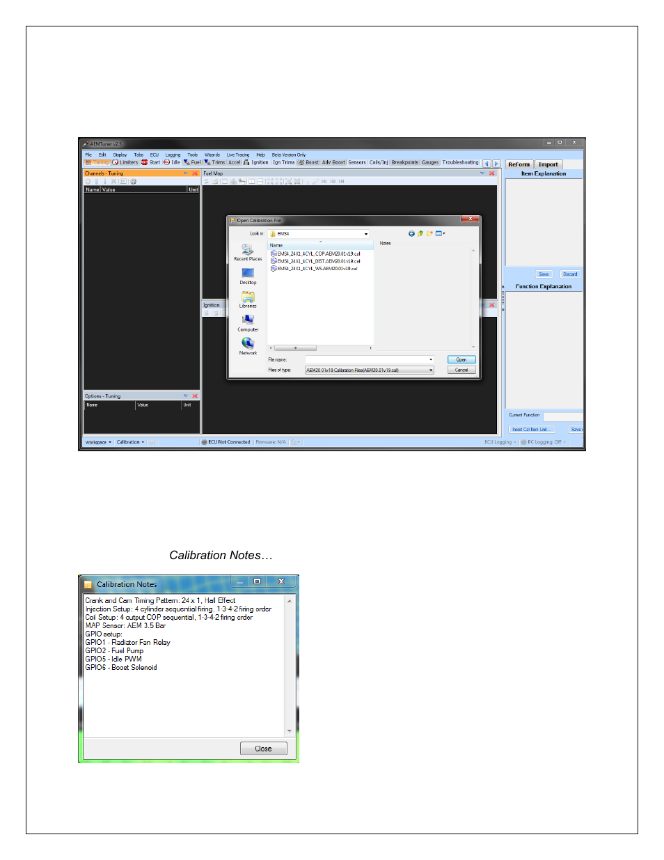 Calibration setup, Base calibrations | AEM 30-6905 Universal Programmable EMS-4 User Manual | Page 100 / 279