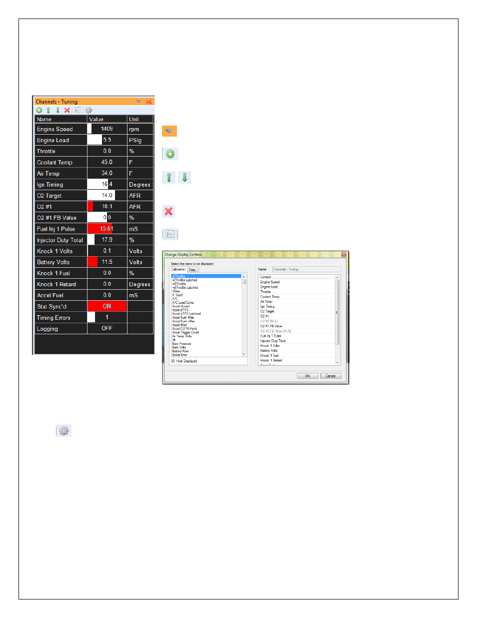 Editing channel displays | AEM 30-6905 Universal Programmable EMS-4 User Manual | Page 89 / 279