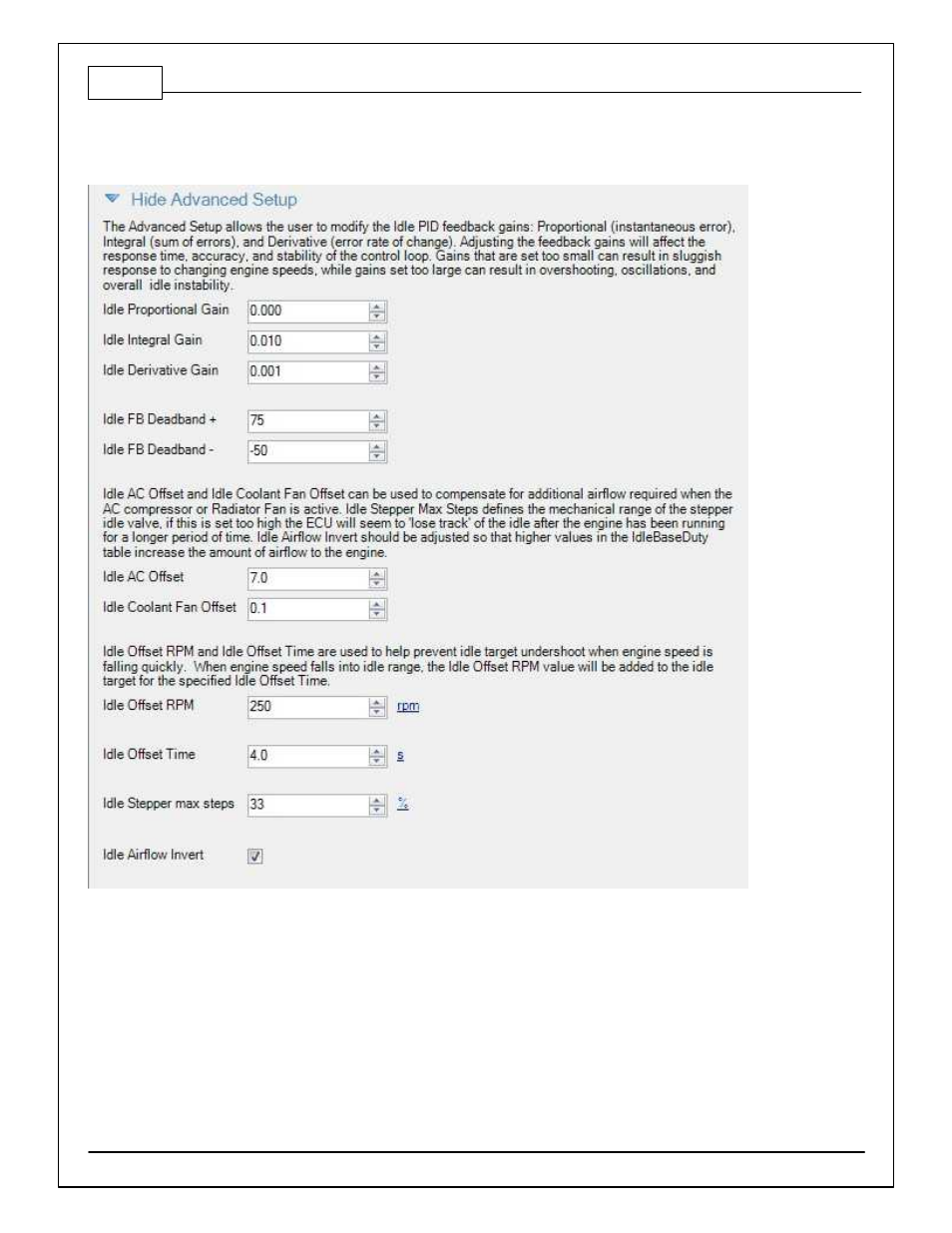 Idle – advanced | AEM 30-71XX Infinity Stand-Alone Programmable Engine Mangement System Full Manual User Manual | Page 160 / 408