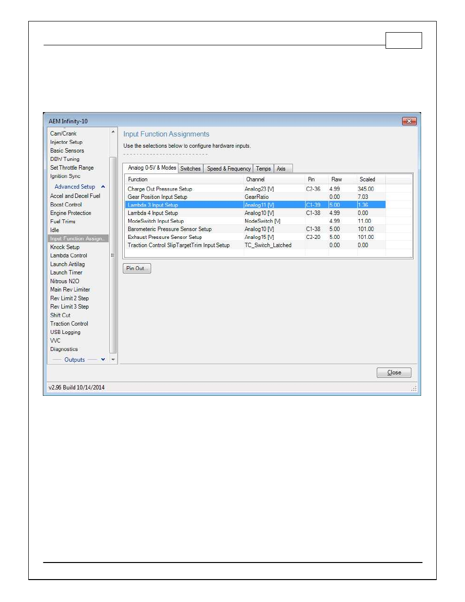 Input function assignments | AEM 30-71XX Infinity Stand-Alone Programmable Engine Mangement System Full Manual User Manual | Page 167 / 408