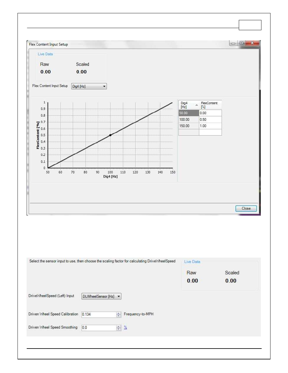 Flex content input setup, Drivewheelspeed (left) input | AEM 30-71XX Infinity Stand-Alone Programmable Engine Mangement System Full Manual User Manual | Page 187 / 408