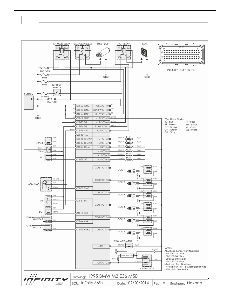 95 bmw e36 m3, infinity-6/8h | AEM 30-71XX Infinity Stand-Alone Programmable Engine Mangement System Full Manual User Manual | Page 380 / 408