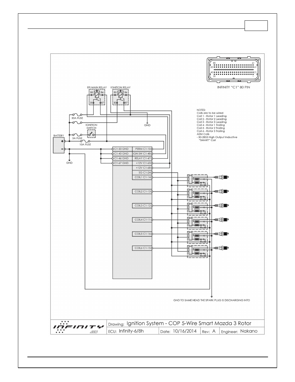 Coil on plug - 3 rotor - infinity 6 | AEM Infinity Supported Applications - Mazda 1986-2002 16B & 20B Rotary User Manual | Page 25 / 26