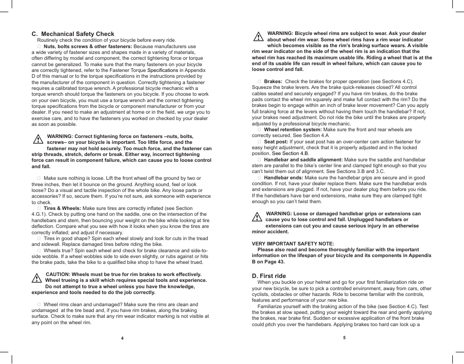 Electra Bicycle User Manual | Page 5 / 31