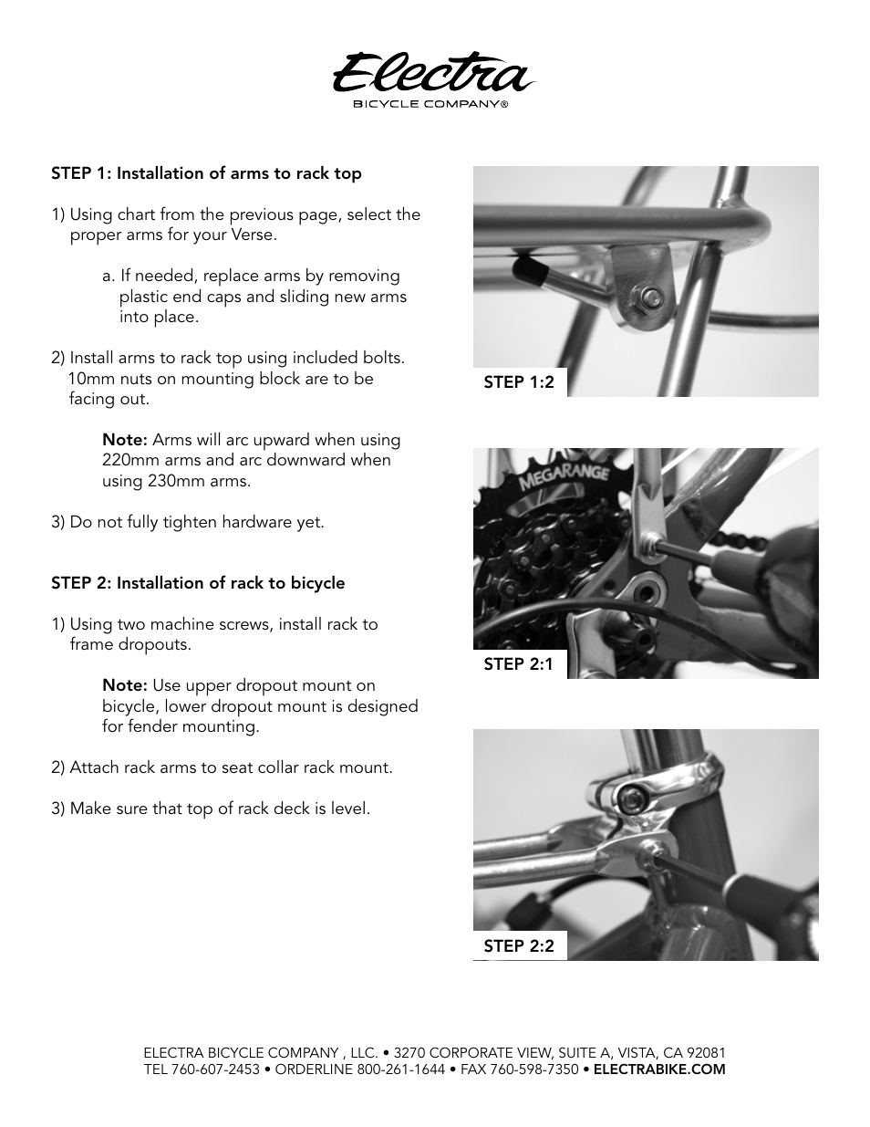 Electra Verse Alloy Rack User Manual | Page 3 / 4