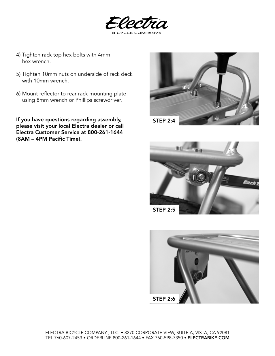 Electra Verse Alloy Rack User Manual | Page 4 / 4