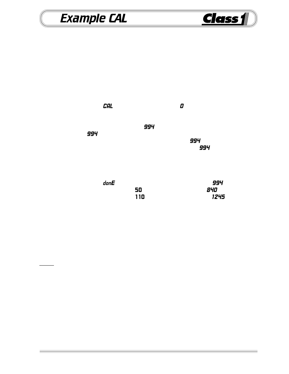 Example cal | Class1 Digital Display User Manual | Page 11 / 35