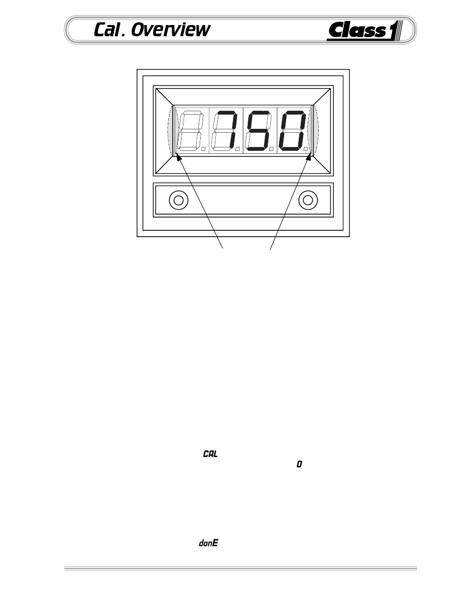 Cal. overview, Cal. overview -6, Location of magnetic switches | Class1 Digital Display User Manual | Page 5 / 35