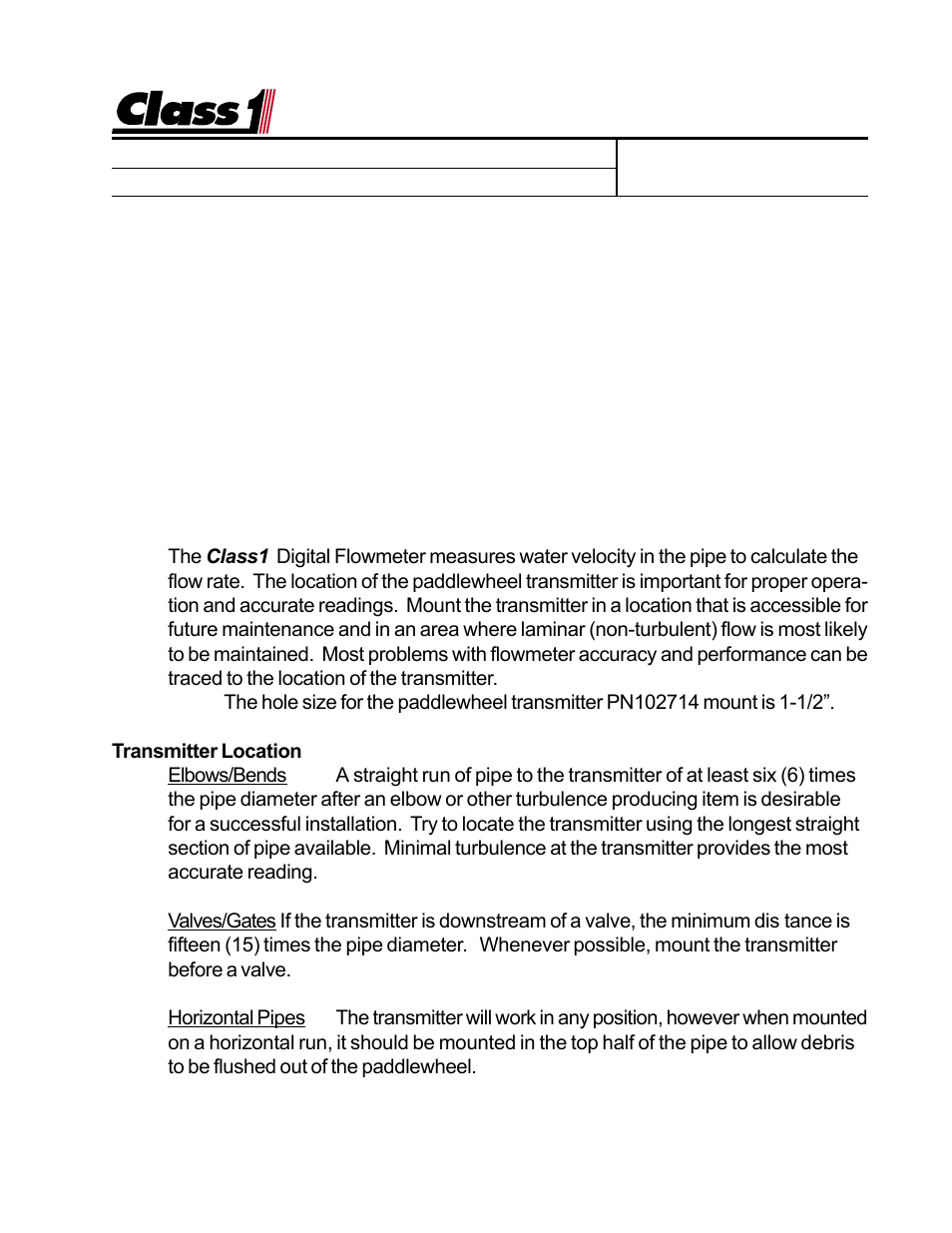 Class1 Digital Flow Meter User Manual | Page 2 / 9