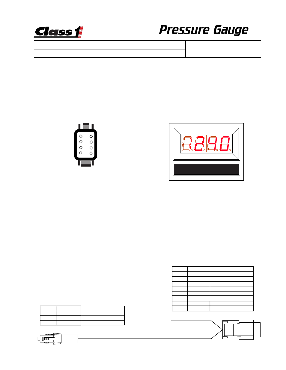 Pressure gauge, Pump discharge | Class1 Digital Pressure Gauge User Manual | Page 4 / 6