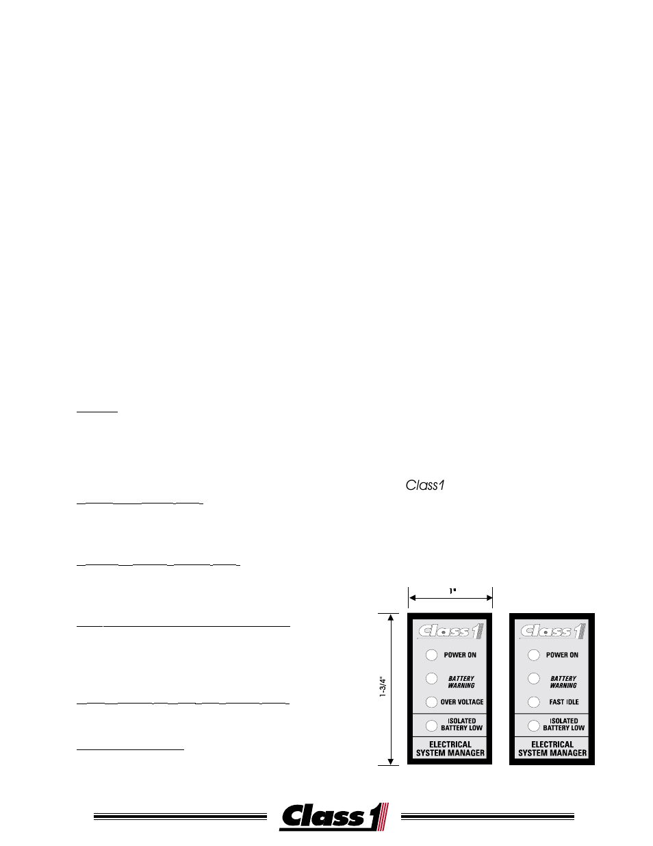 Battery warning | Class1 Electrical System Manager User Manual | Page 3 / 15