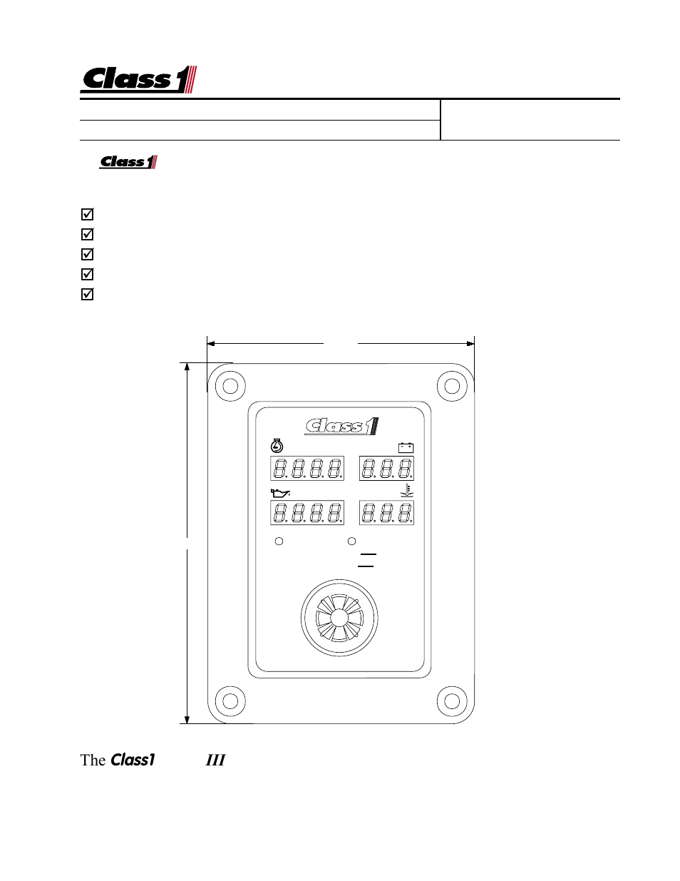 The class1, Enfo iii, Enfo | Class1 ENFO III User Manual | Page 2 / 4