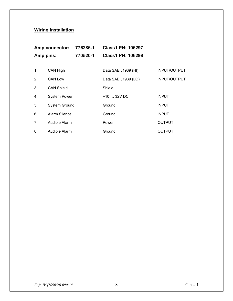 Class1 ENFO IV User Manual | Page 8 / 10