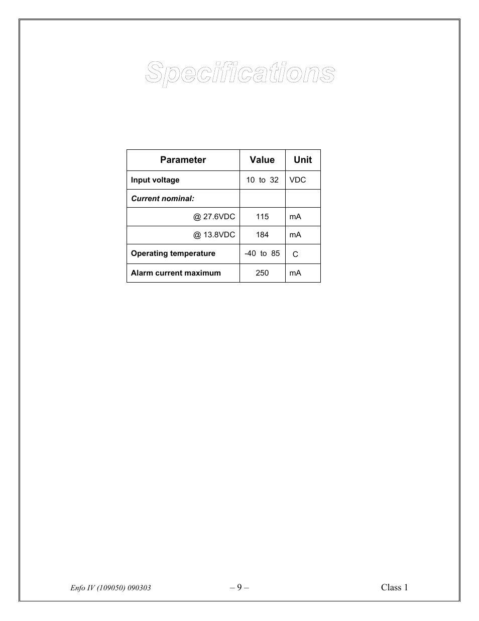 Class1 ENFO IV User Manual | Page 9 / 10