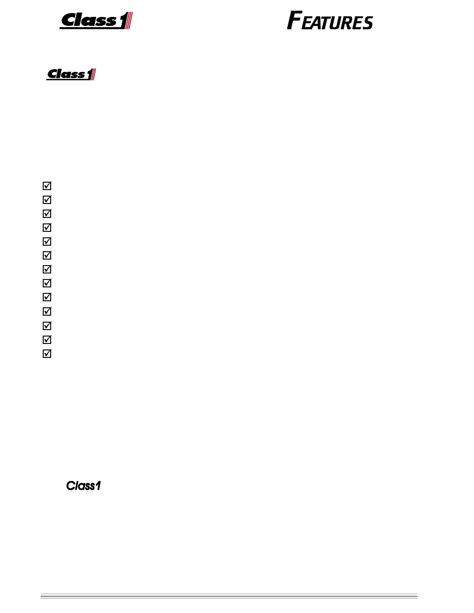 Features, Eatures | Class1 Engine status center User Manual | Page 2 / 9