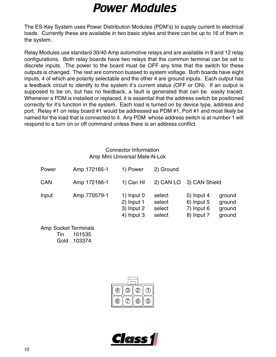 Power modules, Power modules -11 | Class1 ES-Key-USM User Manual | Page 10 / 30