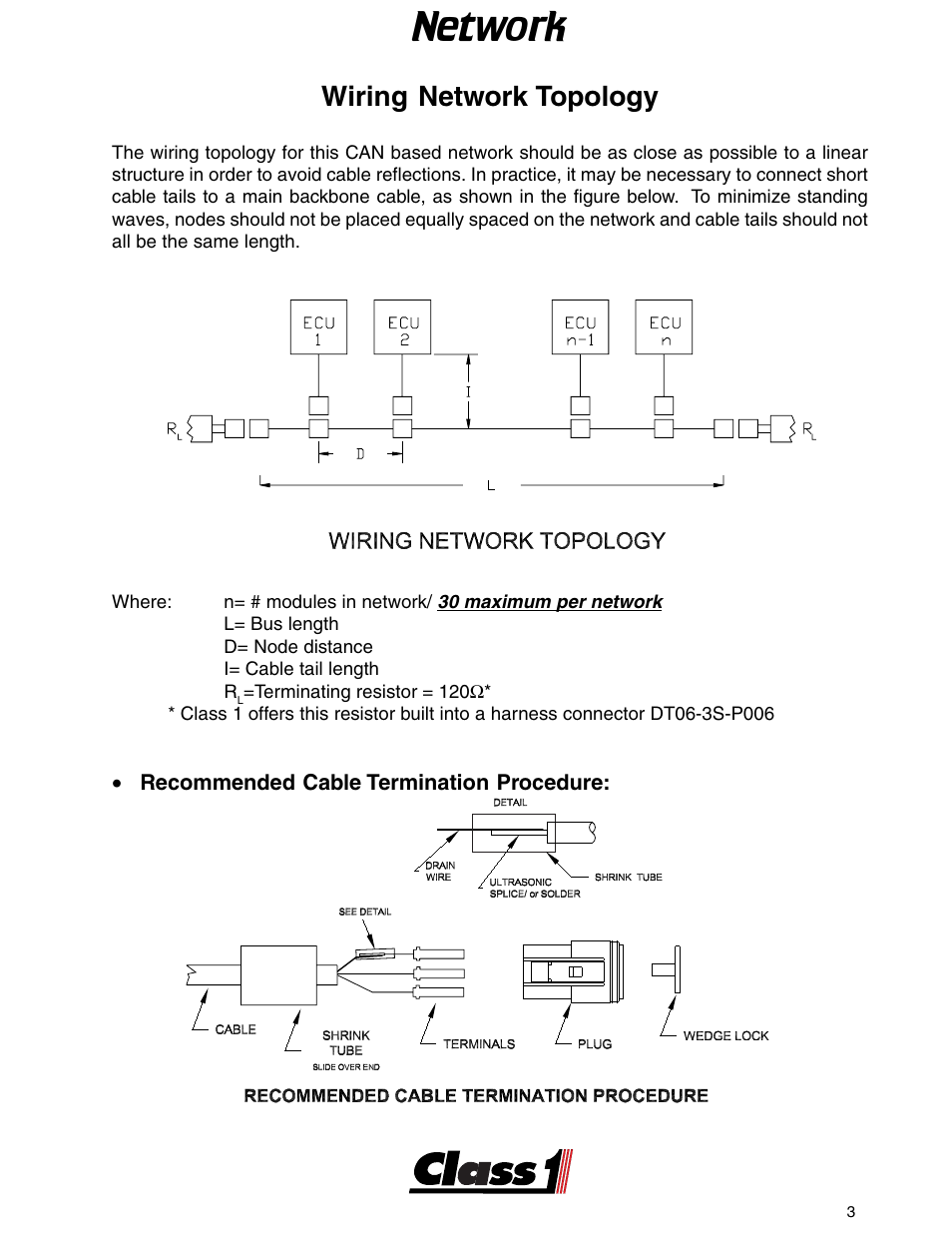Hardware, Network, Wiring network topology | Class1 ES-Key-USM User Manual | Page 3 / 30