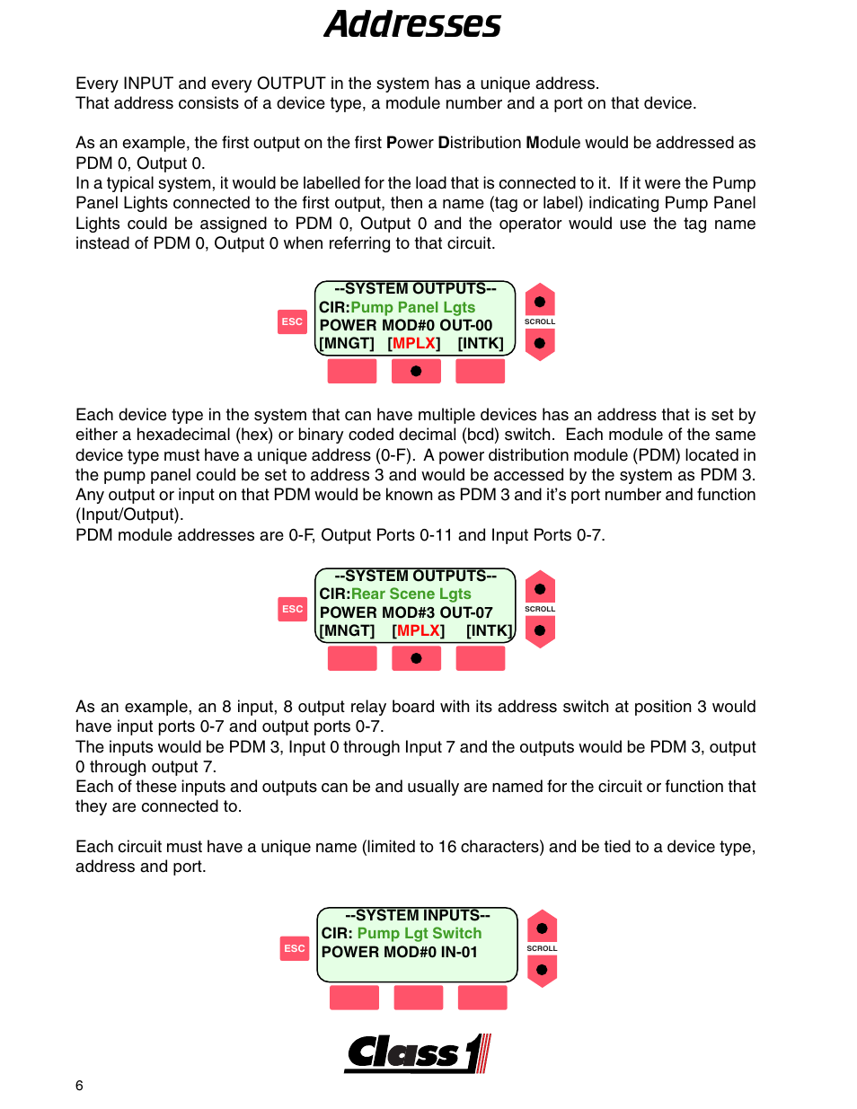 Addresses | Class1 ES-Key-USM User Manual | Page 6 / 30