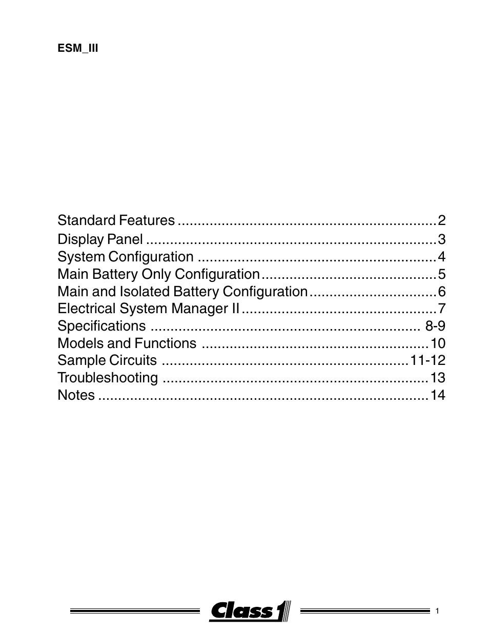 Class1 ESM3 User Manual | 14 pages