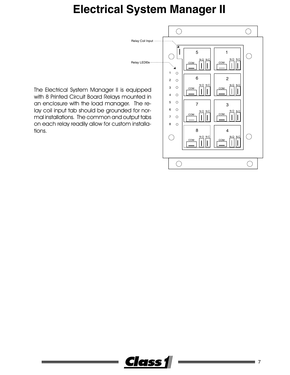 Electrical system manager ii | Class1 ESM3 User Manual | Page 7 / 14