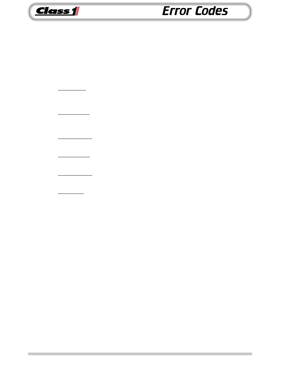 Error codes | Class1 Vernier Throttle for Cummins User Manual | Page 4 / 9