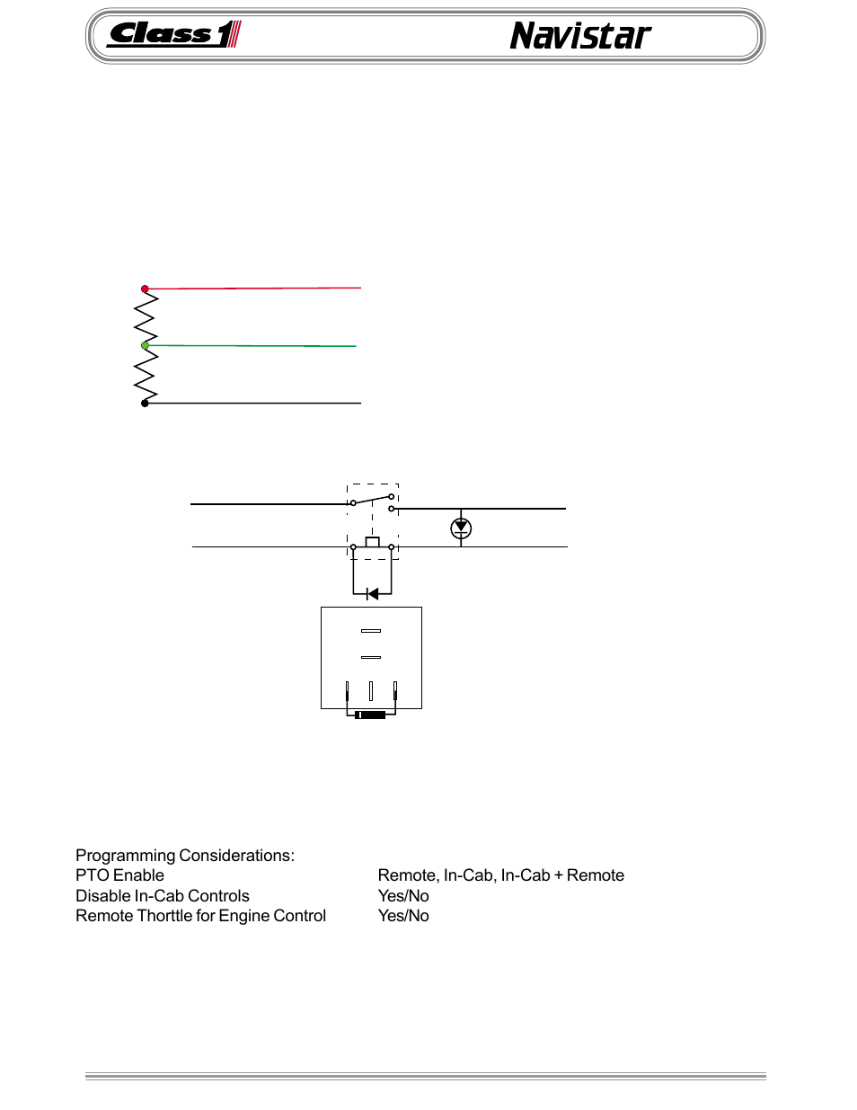 Navistar, International remote variable throttle inputs | Class1 Throttle Information Reference User Manual | Page 18 / 24