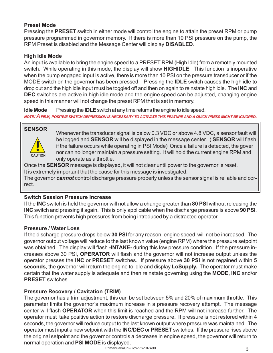 Overview | Class1 107490 - UNI-Governor 107396 107269 software v  6 00 User Manual | Page 4 / 38