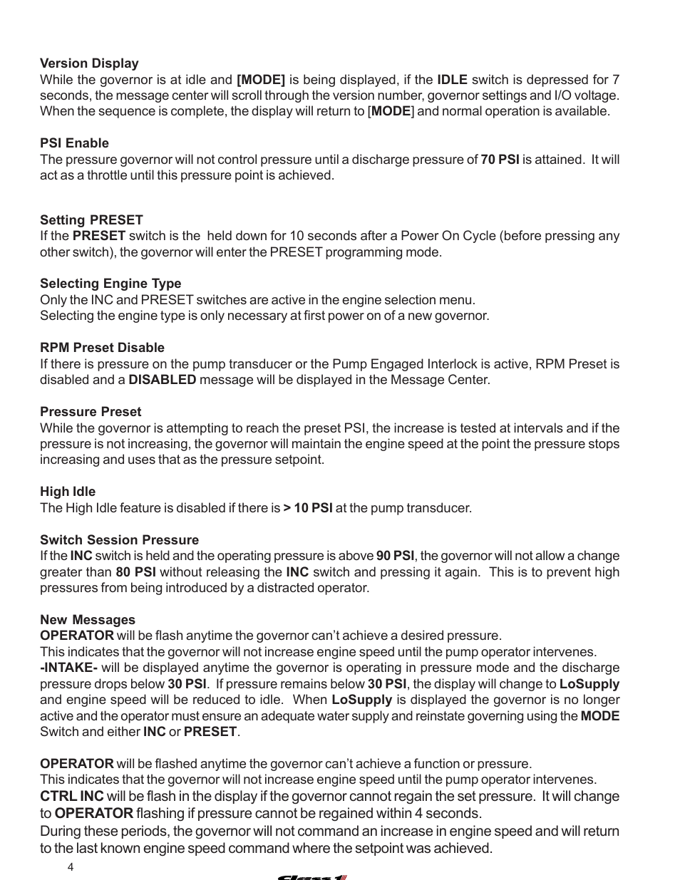 V6.0 features | Class1 107490 - UNI-Governor 107396 107269 software v  6 00 User Manual | Page 5 / 38