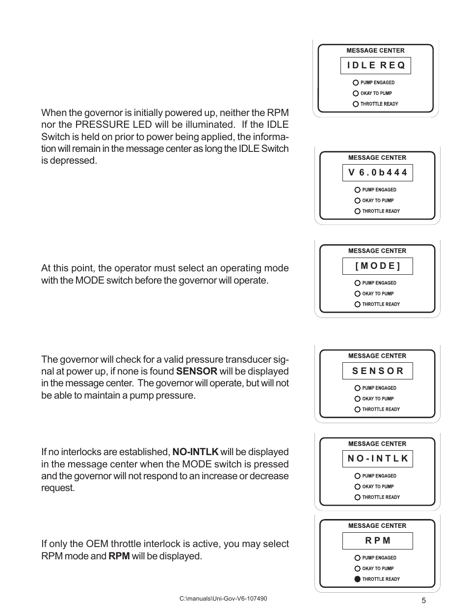 Operation | Class1 107490 - UNI-Governor 107396 107269 software v  6 00 User Manual | Page 6 / 38